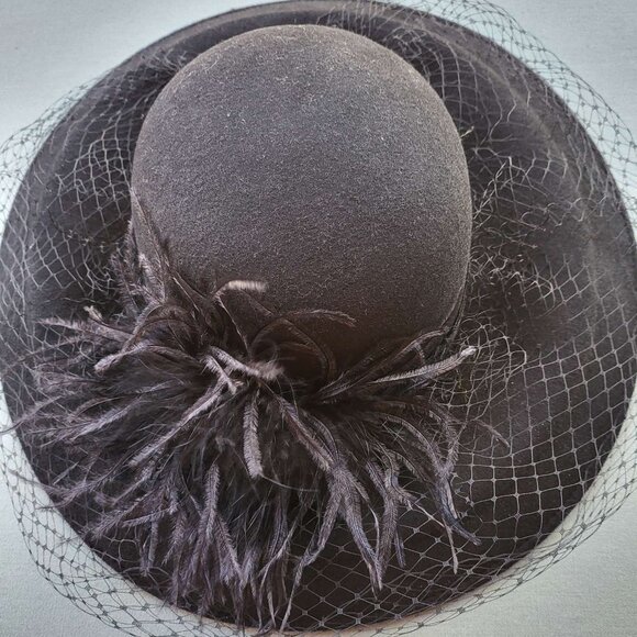 Black Wool Felt Wide Brim Hat main image 6